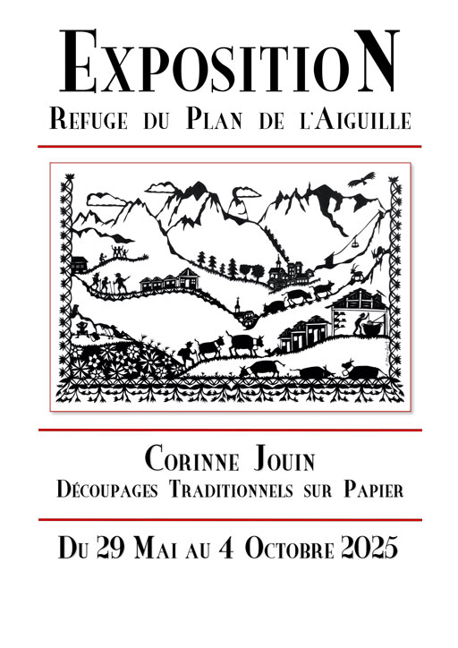 Découpages traditionnels sur papier par Corinne Jouin - du 29 mai au 4 octobre 2025 au Refuge du Plan de l’Aiguille